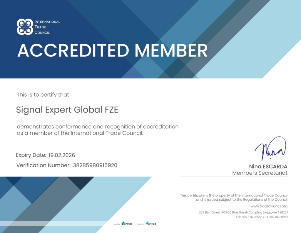 Signal FZE certificate